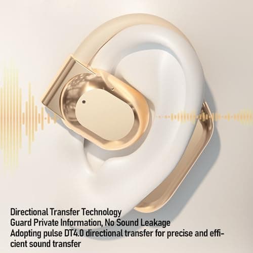 AI Language Translator Earbuds, Real Time Translation Over Ear Earbuds, 144 Languages & Accents 2 Way Translator Earphone for Travel Business Learning (Gold) — view 6