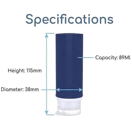 JZF 4 pcs Silicone Travel Bottles, 89 ml Travel Size Portable Leak Proof Containers, TSA Approved Refillable Squeezable Silicone Travel Containers for Cosmetic Shampoo and Lotion Soap — view 2