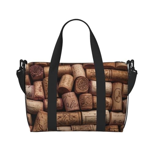 Wine Cork Print Travel Duffel Bag, Lightweight Water-Resistant Weekender Spacious Gym & Travel Bag for Men, Women & Teens — view 2