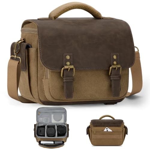 RAINSMORE Camera Bag, Small Camera Case for DSLR/SLR/Mirrorless