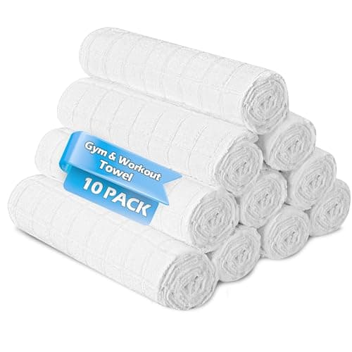 HOMERHYME Microfiber Gym Towels, 10 Pack Towel Set for Home Gym,16 x 27 Inch Quick Dry Hand Towels, Absorbent Towels for Yoga Fitness Workout Travel Sweat Camping, Fitness Accessories for Women & Men