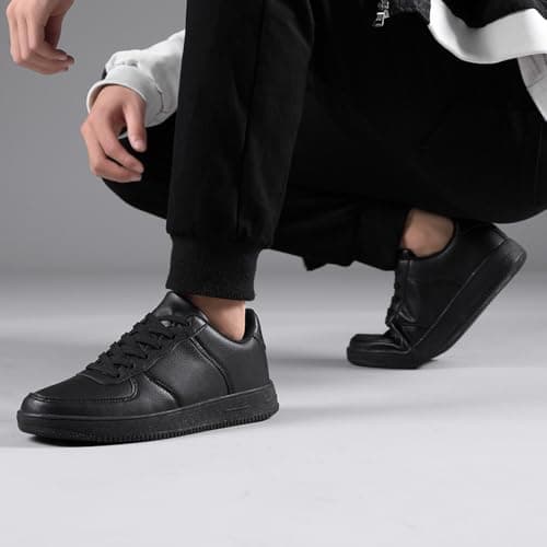 LECYGNB Men's Casual Fashion Trainers Sneakers Comfortable Breathable Lightweight Lace-Up Walking Shoes Black UK 10.5 — view 5