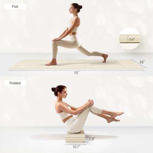 PAIDU Foldable Yoga Mat 10MM Thick SGS Certified TPE 190x66cm Portable — view 4
