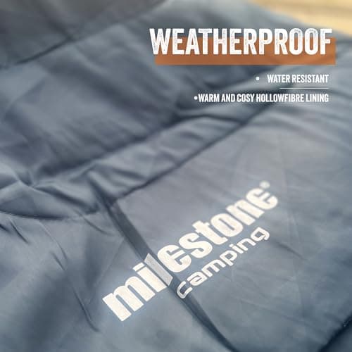 Milestone Camping Rectangular Sleeping Bag/Insulated 2 Season for Camping, Hiking, Festivals, Outdoors/Includes Carry Sack / 170cm x 75cm — view 4