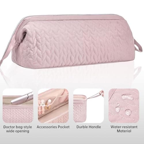 Lapiglo Cotton Storage Bag Hair Dryer and Curling Iron, Portable Multi-Compartment Case Styling Tools, Heat Travel Organizer Pouch Home Use, for Black — view 4