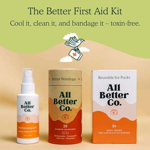 Complete Wellness First Aid Bundle – Everything Spray, Organic Bamboo Bandages (25ct), & 2 Reusable Soft Gel Ice Packs – Natural Skincare & First Aid Essentials for Home & Travel — view 2