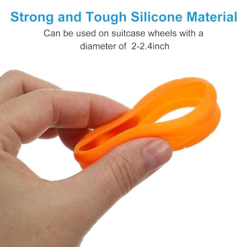 PATIKIL Luggage Wheels Covers, 8Pcs Luggage Wheel Protector Covers Silicone Suitcase Wheel Covers for Suitcase Most 8-Spinner Wheels Caster, Orange — view 4