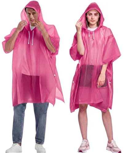 NAYEZH Rain Poncho for Adults, 2‑Pack Reusable Waterproof Cape with Hood — view 2