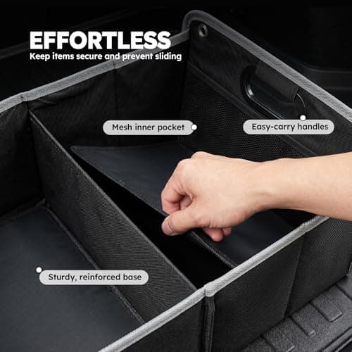 Maxtonne 50L Car Boot Organiser, 3-Comp with Securing Straps & Handles — view 6