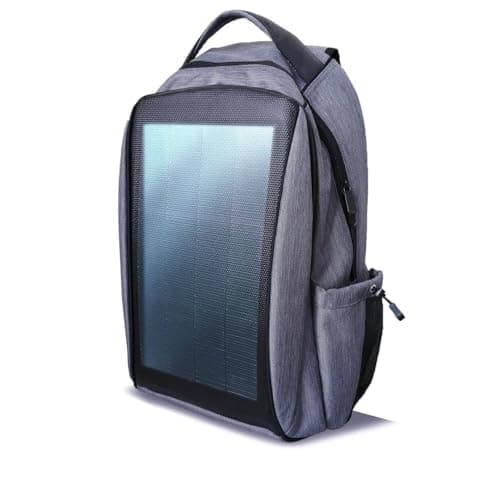 Sunslice | Backpack with Solar Panel for Laptop, Travel Bag with Flexible and Powerful Solar Cells, Shatterproof and Scratch-Resistant, Ideal for Hiking or Camping, Grey