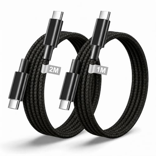USB C to USB C Charger Cable 1M+2M 2Pack,60W Phone Charger Cable USB-C Fast Charge Nylon Braided USBC Fast Charging cable Type c Lead compatible with i-Phone 17/16/15 Pro Max,MacBook Air,for Sam/sung