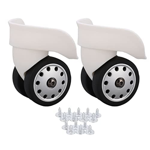 LIZEALUCKY 1 Pair A88 Luggage Caster, Porous Wheel Suitcase Luggage Replacement Casters for Travel Bags Large Size (White)