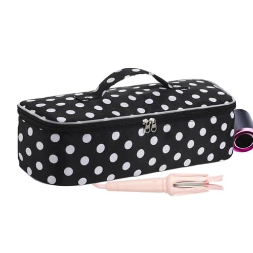 Quilted Hair Tool Bag - Styling Tool Travel Bag Blow Dryer On — view 6