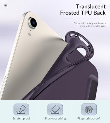 MoKo Case for iPad Mini (A17 Pro) 7th/6th Gen 2024/2021, Dark Purple — view 4