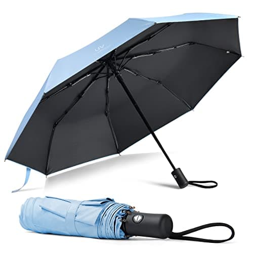 Vicloon Travel Umbrella, Automatic Windproof Umbrellas, UV Protection Travel Umbrella Compact for Rain and Sun, Folding Lightweight, Portable Umbrellas for Women and Men