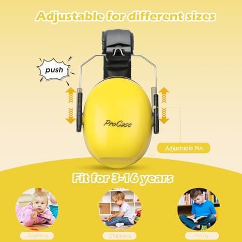 ProCase Ear Defenders for Children/Toddlers 3-16 Years SNR 27dB -Yellow — view 3
