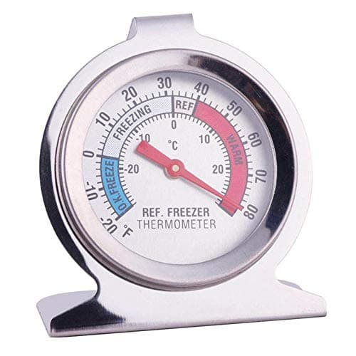 Fridge Thermometer Refrigerator Thermometer,INRIGOROUS Pack of 2 Stainless Steel Dial Fridge/Freezer Thermometer with Hanging Hook and Retractable Stand (Dial Style) — view 2