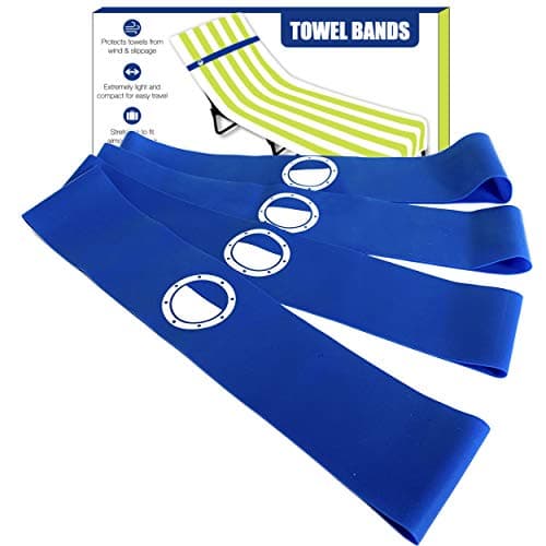 Towel Bands (4 Pack) - The Better Towel Chair Clips Option for Beach, Pool & Cruise Chairs