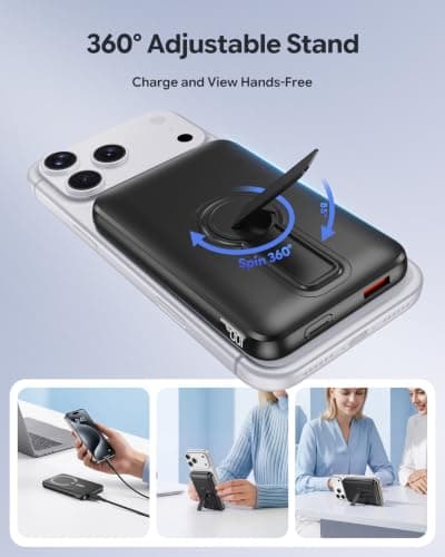 For MagSafe Power Bank, 12000mAh Portable Charger 22.5W with Stand — view 6
