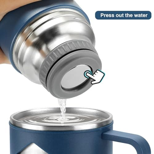 Vacuum Insulated Flask 700ml/23.6oz Stainless Steel Thermo Bottle with Cup for Coffee Water Hot and Cold Drink Flasks.(Blue,Set) — view 5