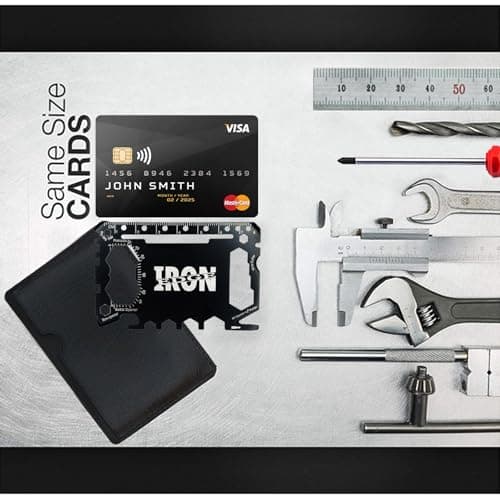 Multi Tool Card Size Gadget Wallet Set | 46 in 1 Mulit Function Pocket kit | Outdoor Camping Multitool | Accessories | Stainless Steel | Perfect for Men, Presents, Christmas Gifts — view 2