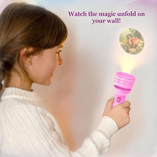 Unicorn & Fairy Torch Projector - Girls Birthday Presents & Toys, 3 Year Old Girl Gifts with 24 Images, Focus Lens, Easy Grip, Girls stocking fillers, Durable Plastic, Bright Projection — view 2
