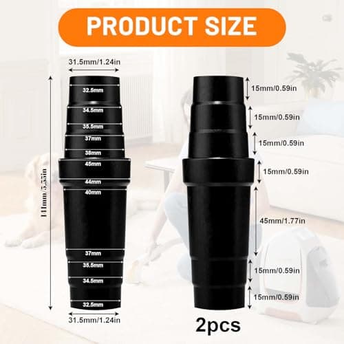 2 Pack Vacuum Cleaner Hose Adapter, Dust Extractor Hose Adapter, Universal Dust Collection Connector Tool Accessories for Table Saw Circular Sander Grinder Planer Router Drill (31.5mm-45mm) — view 2