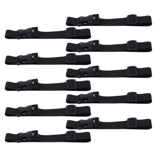 NBEADS 10 Pcs Fanny Pack Extender Strap, 44.8x2.45cm Belt Extender Adjustable Strap Nylon Extension Straps with Buckle for Belt Bag Luggage Travel Packs Outdoors Workout, Black