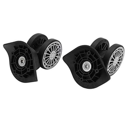 Alomejor Suitcase Repair Maintenance Wheels Silent Sturdy Easy Installation for Luggage Repairers and Travelers PPPET Yellow 2x Castor 8x Screw — view 4