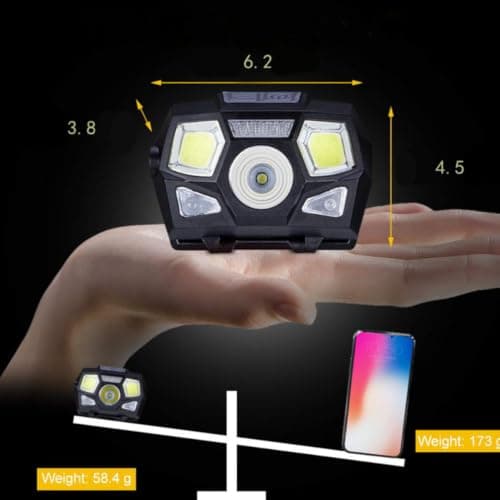 WESIEVYA 2pcs USB Rechargeable Motion Sensor Headlamp with Xpe Cob LEDs — view 3