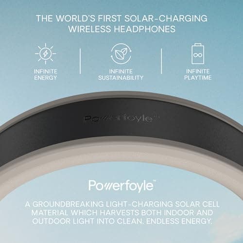 Urbanista Los Angeles Solar Powered Wireless Over Ear Headphones, Infinite Playtime Active Noise Cancelling Bluetooth 5.0 Headphones, Self Charging ANC Earphones with On Ear Detection, Desert Grey — view 2