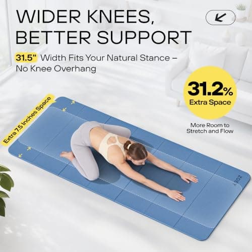 ZOEY 7‑Fold Foldable Yoga & Exercise Mat, Extra‑Wide 189x80cm XL Lightweight Non‑Slip TPE Workout Mat for Yoga Pilates, Portable for Travel Camping Home Gym Floor, Captain's Blue — view 2