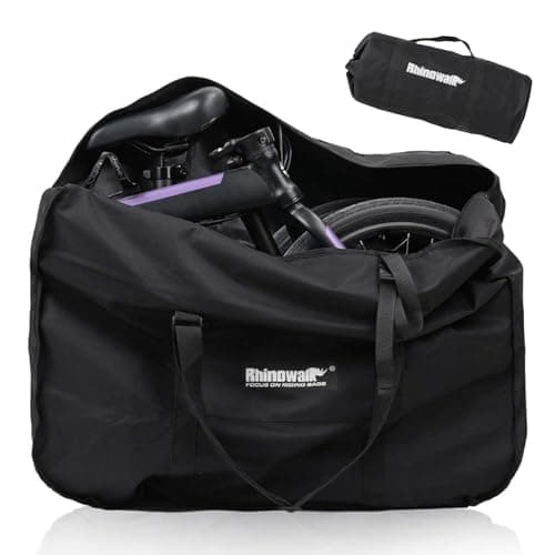 Rhinowalk Folding Bike Bag for 20/26 inch Folding Bikes - Waterproof Bicycle Travel Carrying Case Outdoors Bike Transport Bag for Cars Train Air Travel (Black 26inch)