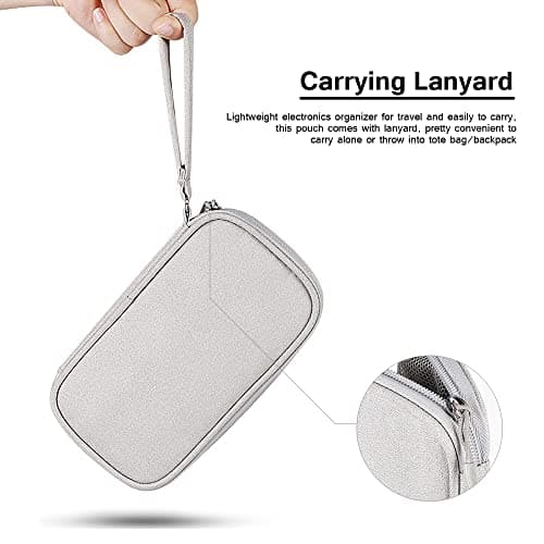 DUMEALAGR Electronics Organizer Bag Pouch Cable Charger Case Travel Shockproof Cord Carrying Case for Earphone Powerbank USB Hard Drive SD Card (Navy) — view 3