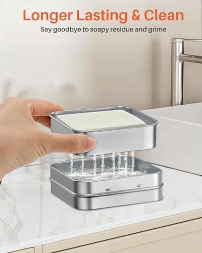ANVINKU Travel Soap Cases 4PCS, Aluminium Metal Soap Dish With Lid — view 3