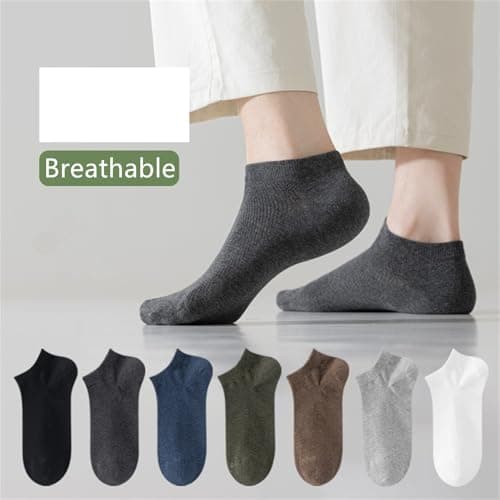 Yizelli 3 Pairs Cotton Casual Boat Socks for Men Breathable Low Cut Ankle Socks for Spring Summer (Dark Brown) — view 2