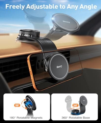 Beeasy for MagSafe Car Mount, Bendable Magnetic Phone Holder for Car — view 3