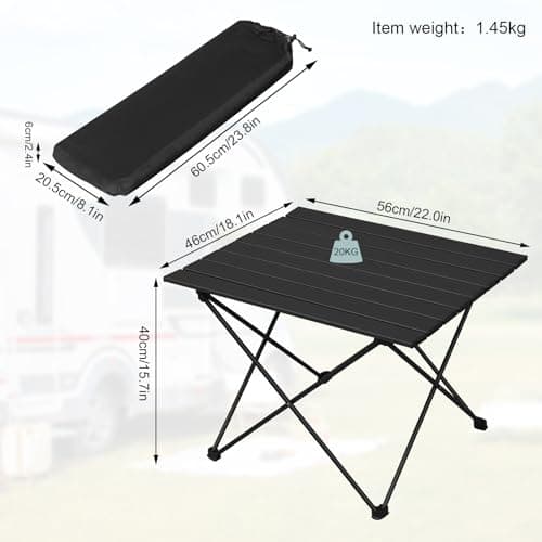WOLTU Aluminium Folding Camping Table Ultra Light Portable with Carry Bag Folding Small Travel Side Table for Camping Garden Balcony — view 3