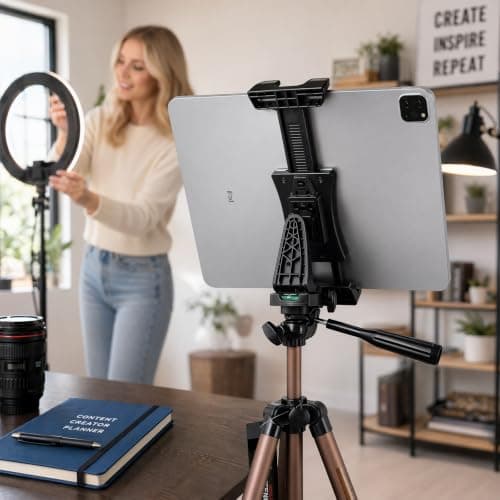Lyyixbix Tripod Mount Adapter, 120mm Universal Tablet Clamp Holder (Black) — view 6