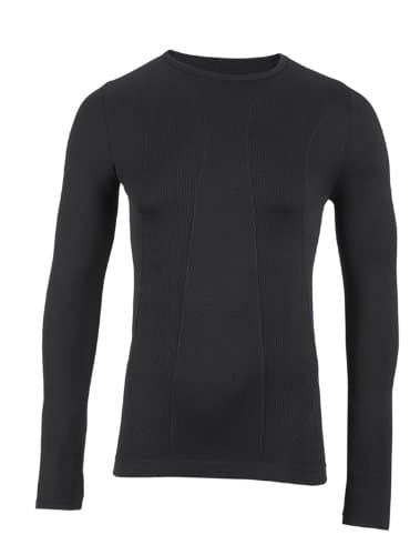 SUB ZERO Factor 1 Plus Thermal Seamless Base Layer Long Sleeve Round Neck Top (Black, Medium)
