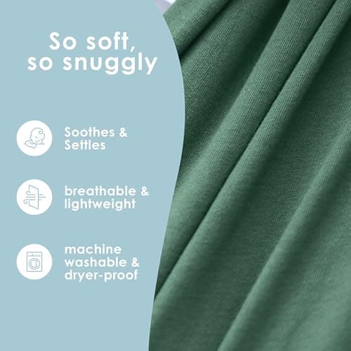 Sleepy Wrap Baby Carrier 3-16 kg, Stretchy Wrap Infant Sling, Sage Green — view 5