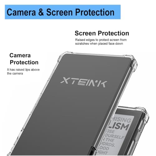 KZIOACSH Case for Xteink X4 eReader 4.3 Inch, Ultra Slim Reinforced Corners Shockproof Drop Protection Flexible Soft TPU Skin Bumper Cover,Transparent — view 4