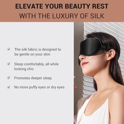 LaCourse 100% Grade 6A Mulberry Silk Sleep Eye Mask for Sleeping - Dual-Sided Natural Silk, Adjustable Strap, Breathable & Ultra-Soft, Gentle on Skin, Navy Blue — view 6