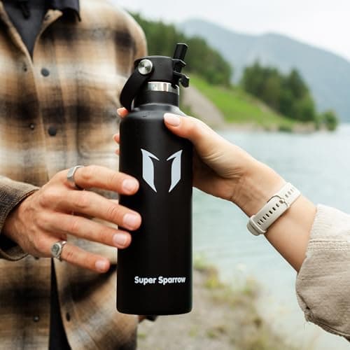 Sparrow Insulated Water Bottle 750ml FlipFlow Metal Drinks Bottle Straw — view 6