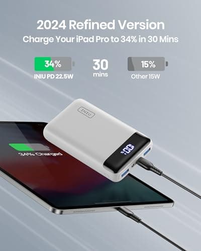INIU Power Bank, 20000mAh Fast Charging Portable Charger, 22.5W Powerbank with USB Type C Input & Output, Battery Pack PD3.0 QC4.0 for iPhone 17 16 15 14 13 Pro Max Mini Plus Samsung S24 S23 iPad etc — view 3