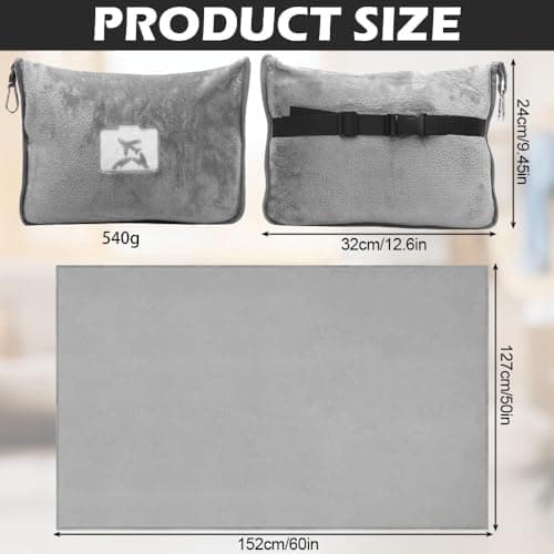 Shirene Travel Blanket,Ultra-Lightweight Airplane Blanket Vacuum Compressed Polyester Travel Blanket for Long-Haul Flights Cars Camping and Outdoor Activities Warm Packable Accessory Blanket — view 3