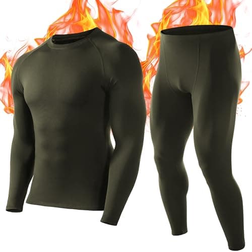 Roadbox Men's Thermal Underwear Set, Fleece Lined Base Layer Long Johns
