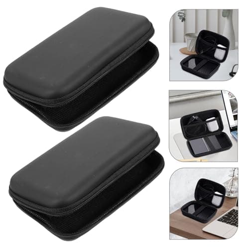 VOSAREA 2pcs Portable EVA Cable Organizer Bag Multi Partition Pockets Black — view 4
