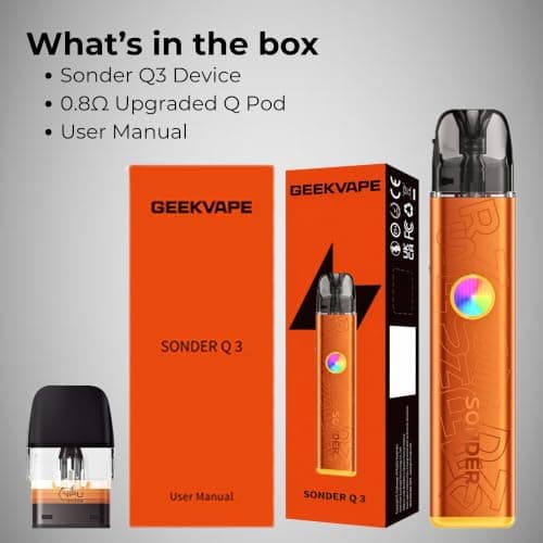 Geekvape Sonder Q3 Kit [Groove Teal] - Available in 9 colours -1750mAh Battery, 2A Fast Charging, Draw Activated, Adjustable Airflow, 30W Output, Smart Mode, MTL and RDTL Vaping - No Nicotine — view 4
