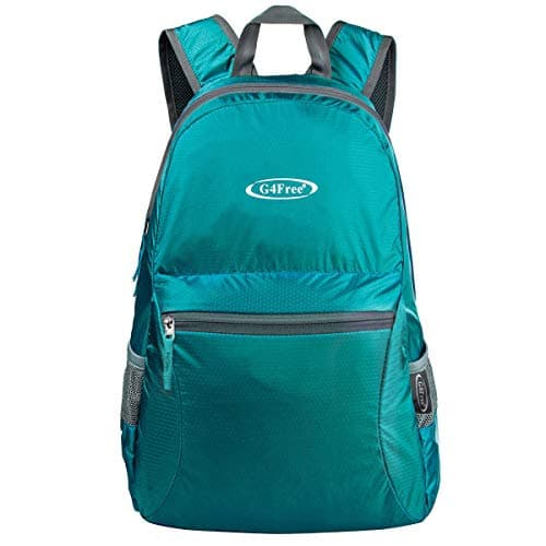G4Free 20L Foldable Backpack Lightweight, Small Waterproof Backpacks Rucksack for Women Men, Nylon Daypack for Walking Hiking Travelling, Turquoise